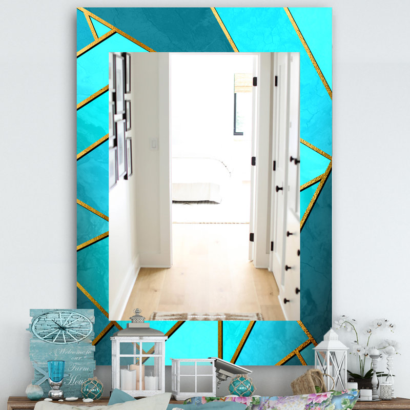 Flat Mirror, 39.4" H x 29.5" W, Blue