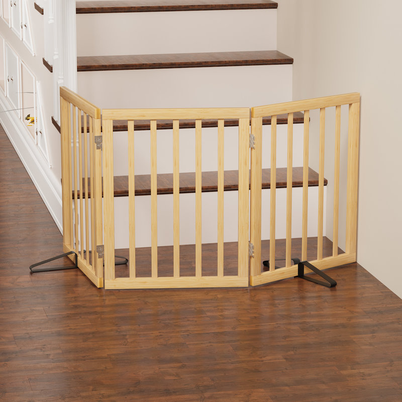 Bamboo Free Standing Pet Gate, Natural