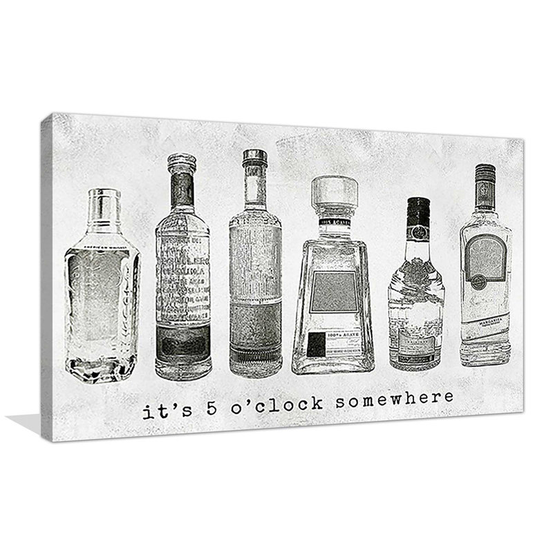 «It's 5 O'loge Somewhere» par Natalie Carpentieri - impression, Toile tendue, H 36 po x l 60 po x P 1,5 po