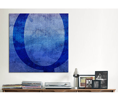 « teinte », art textuel sur toile en bleu