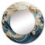Miroir rond en métal White Wave Papercut Style III - Coastal Waves-99623722