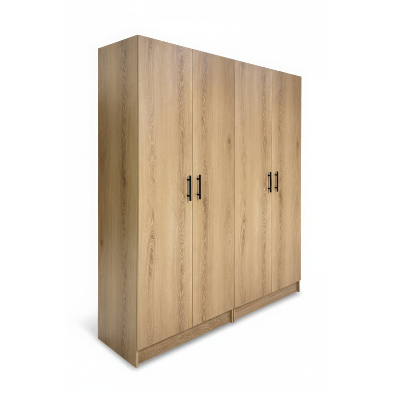 Modex Oak Multi-Purpose Utility Storage Cabinet (2-Piece Set), 70.9" H x 63" W x 15.7" D, Oak