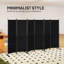 Paravent 6 panneaux, paravent pliable, noir-124393274