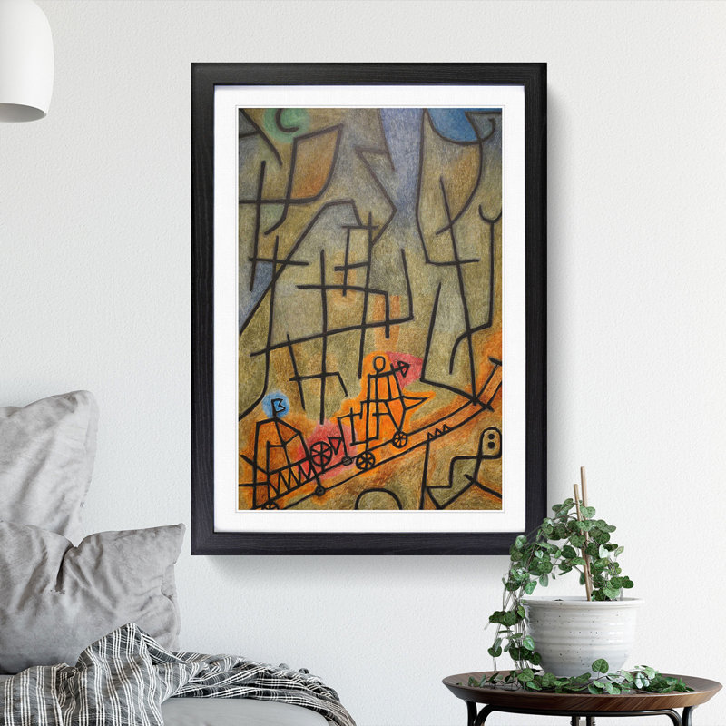 Conquest of the Mountain by Paul Klee - Picture Frame Painting, Black Framed, 36cm H x 27cm W x 2cm D