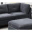 Salon moderne en chenille gris cendré - Modulaire 6 pièces avec coussin et pieds en bois avec dossier en tissu