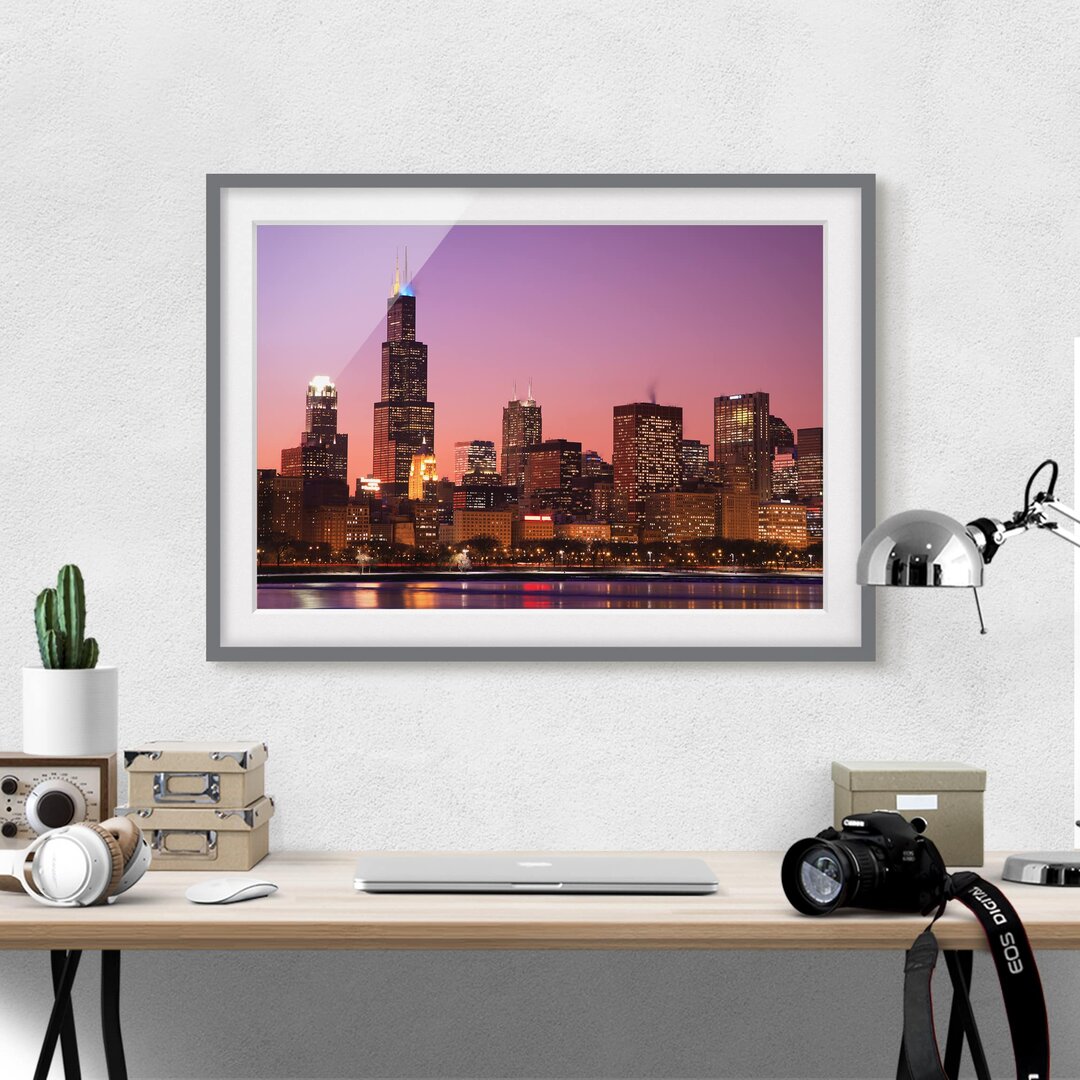 Gerahmtes Poster Chicago Skyline