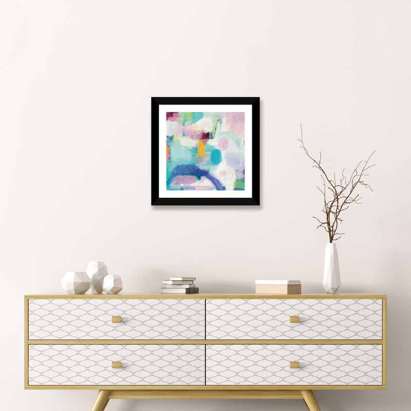 «Test and Airy Bright» par Mary Urban - reproduction d'art, H 16 po x l 16 po x p 1 po, Papier encadré noir