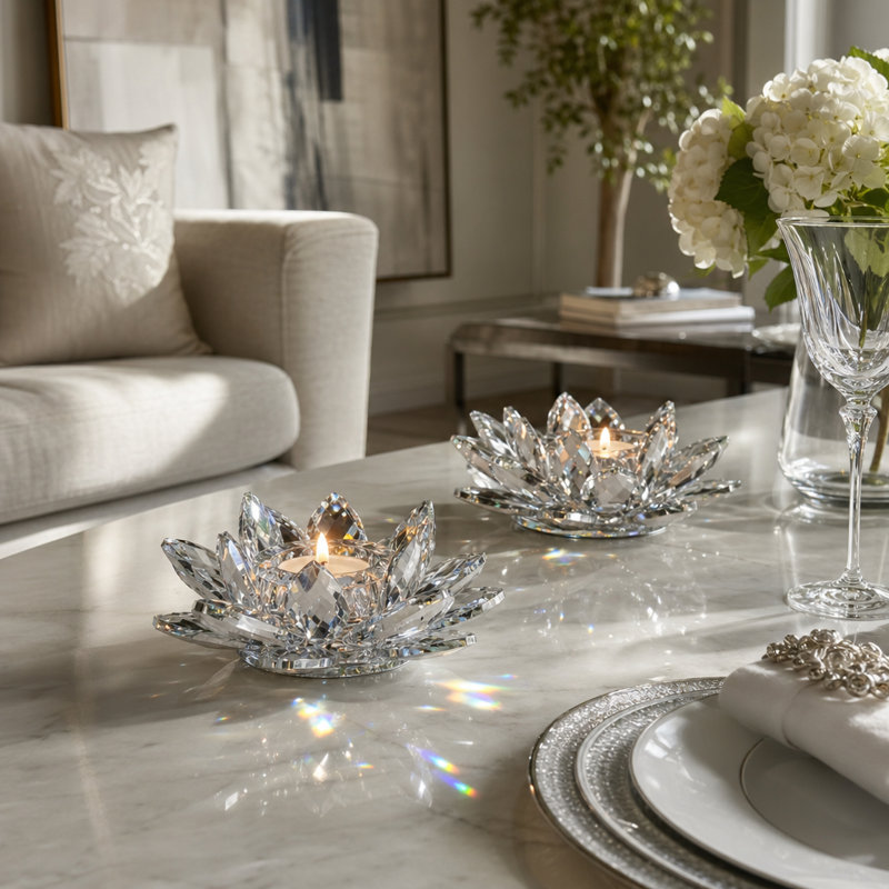 2'' H Crystal Candle Accessories