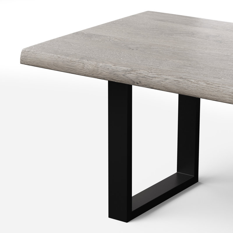 Brooks Dining Table, 29.75"H x 79"L x 40"W, Black, Sandblasted Gray