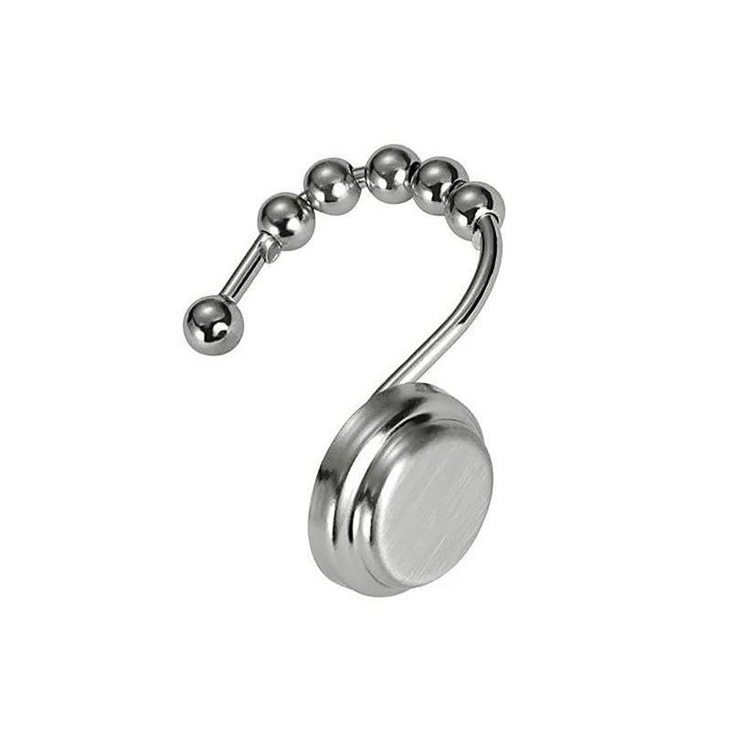 12 Piece Set - Chrome Heavy Duty Shower Curtain Hooks Rings Rustproof Metal