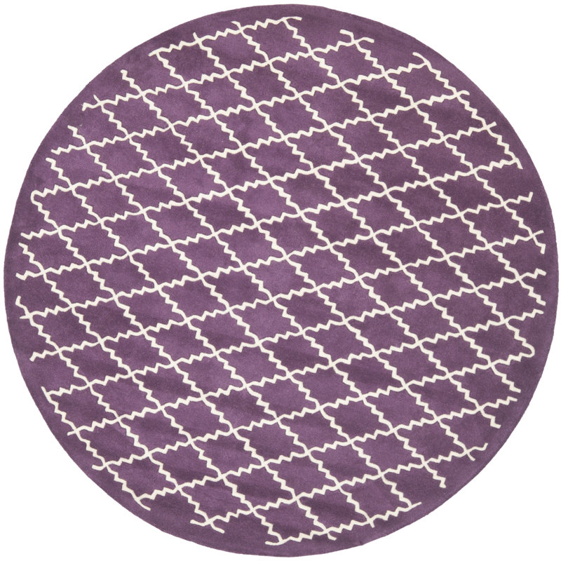 Chatham Hand Tufted Wool Geometric Rug, Round 7'