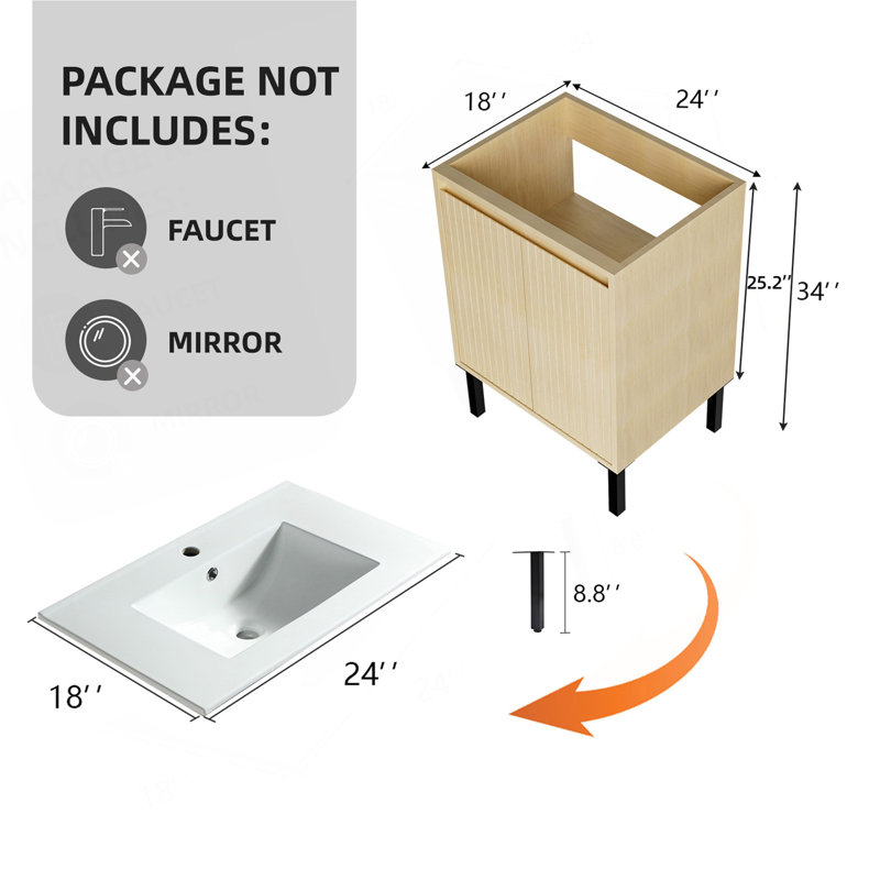 Meuble-lavabo 24 po sans lavabo
