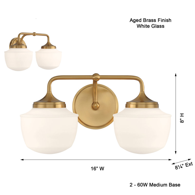 Cornwell 2 - Light Vanity Light, Antique Brass