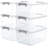 Plastic Storage Box with Latching Lid Clear (Set of 4)-1191350874