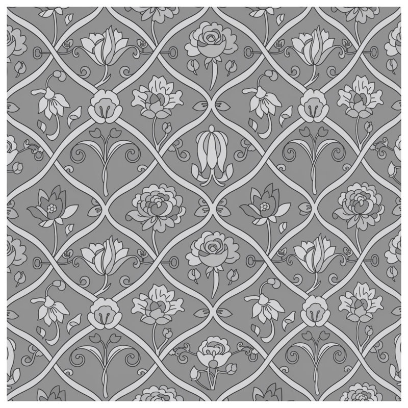 Couvre-lit matelassé à motif floral damassé, Lit simple