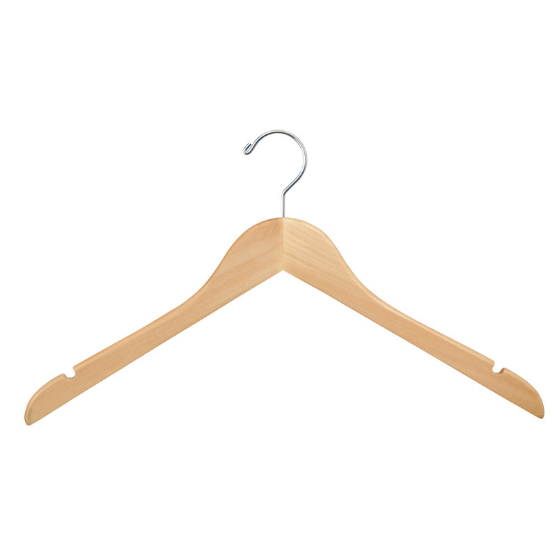 Cintre Aurora Wishbone en bois antidérapant pour robe / chandail / chandail, Naturel