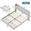 Ensemble de chambre à coucher 3 pièces avec lit plateforme et 2 tables de chevet cannelées-1789469412-1789469408