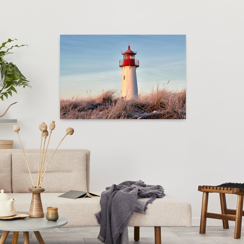 Balzer - art mural de l'architecture côtière abstraite du phare le matin d'hiver, H 24 po x l 36 po