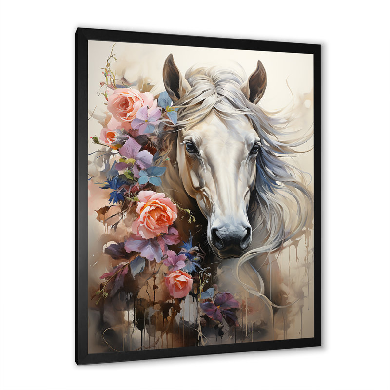 Graffiti Urban Trot majestueux cheval I, Cadre photo noir, H 20 po x l 12 po x P 1 po