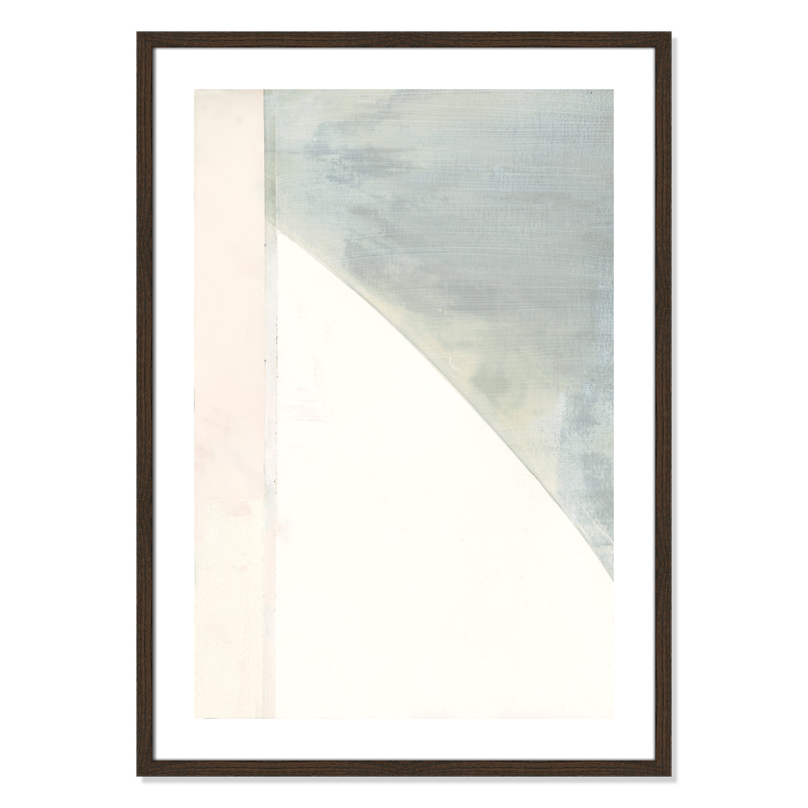 Alexandria "In Neutral I" Painting by Cartissi, 35.5" H x 25.5" W x 0.75" D, Walnut Wood Framed Paper