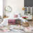 Jasmine Modern Flower Design Machine Washable Area Rug Pink/Yellow/Ivory Multi-82204410