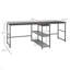 Bureau d'ordinateur 83 po pour 2 personnes avec 2 tablettes de rangement, poste de travail double avec étagère à livres, longue table de bureau pour le bureau personnel