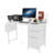 47.3"Office Desk With Power Outlet,3 Drawers,Side Pocket, Study Desk Easy To Assemble,Frame Stability Reversible For Home Desk, Company Computer Desk, Game Table,Vanity Table-1488952548