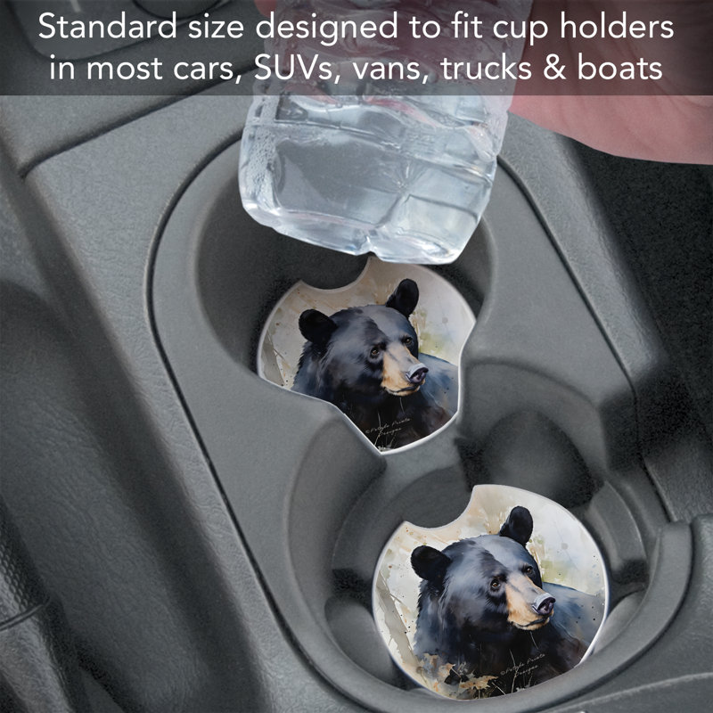 Wilderness Bear 2 Pack Stone Car Coasters