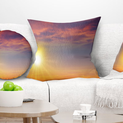 Landscape Printed Beautiful Panoramic Sunset Pillow