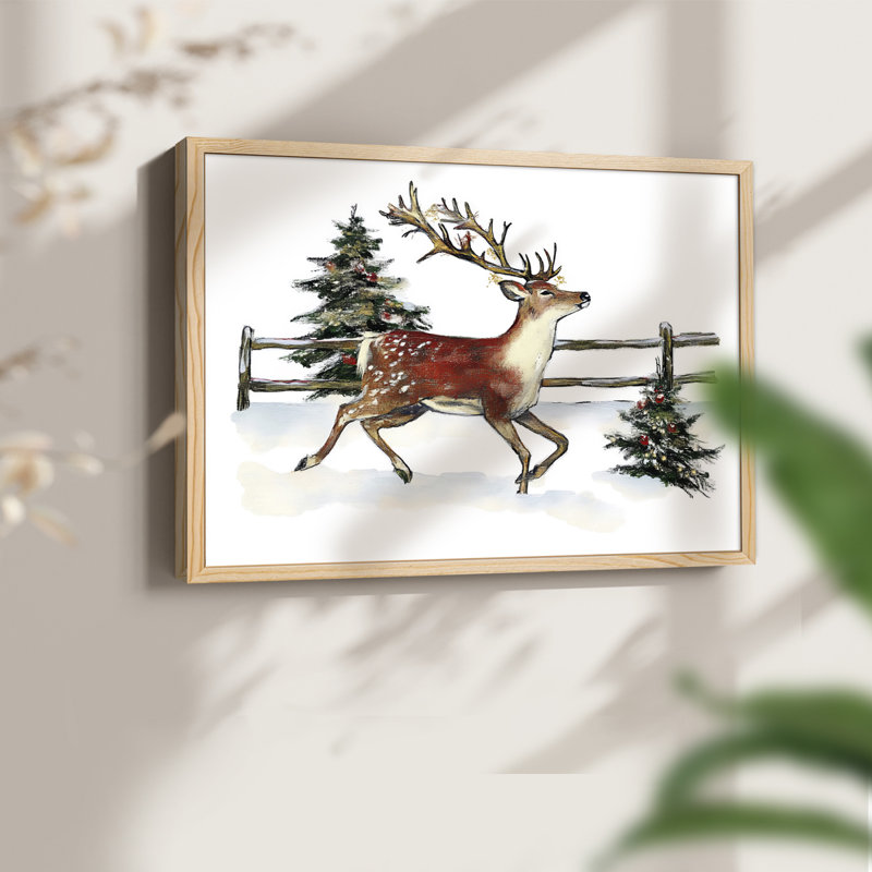 Art de Noël - DCCXV III - Reproduction encadrée - Restickable, Naturel, H 16 po x l 20 po