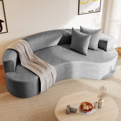 80" Modern Upholstered Sofa with Two Pillows Included
