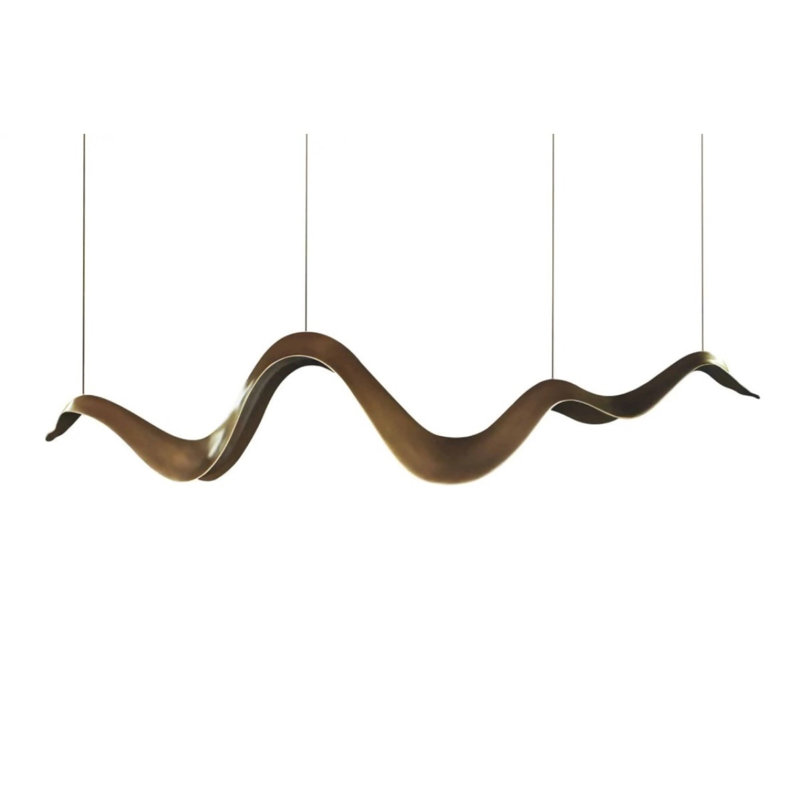 4 - Light Novelty LED Chandelier with Glass Accents, 90" W x 15" D, Polished Nickel