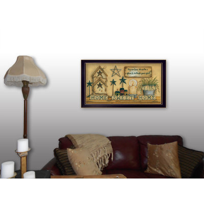 Home Sweet Home Framed Wall Art for Living Room, Home Wall Decor Print by Mary June