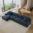 4 - Piece Upholstered Blue Chenille Modular Sectional Sofa with Armrests & Throw Pillows-1202867638-1202867636