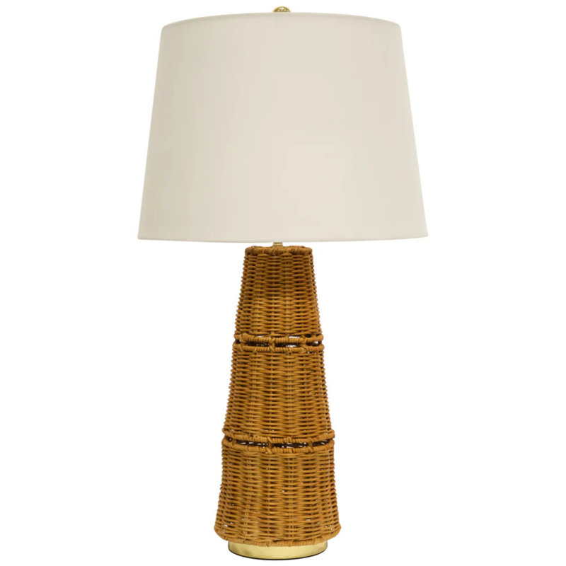 Rattan Table Lamp/Fabric Shade With Ul Standard