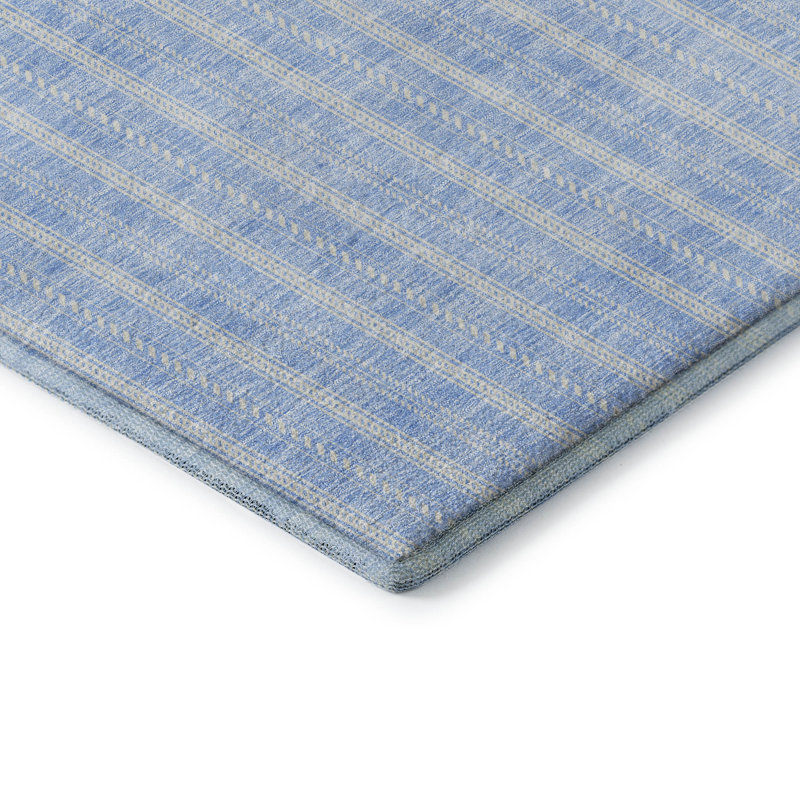 Premium Machine Washable Prisco Sky Rug, Rectangle 3' x 5'
