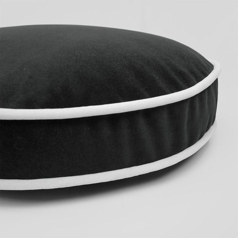 Posh Circle Circular Pillow Cover & Insert, Charcoal