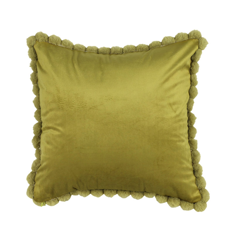 Coussin décoratif rembourré en velours de polyester avec coussin décoratif en velours, Vert, polyester
