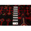 Tapis noir et rouge Anadol unique en son genre 4 pi 8 po x 10 pi 9 po