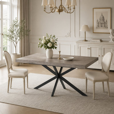 Retro Rectangular Stretch Dining Table with Storage Box