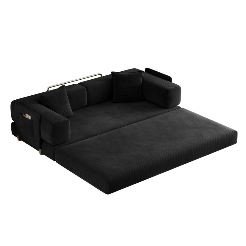 Canapé-lit convertible 5 en 1 Teddy avec mousse haute densité et supports métalliques