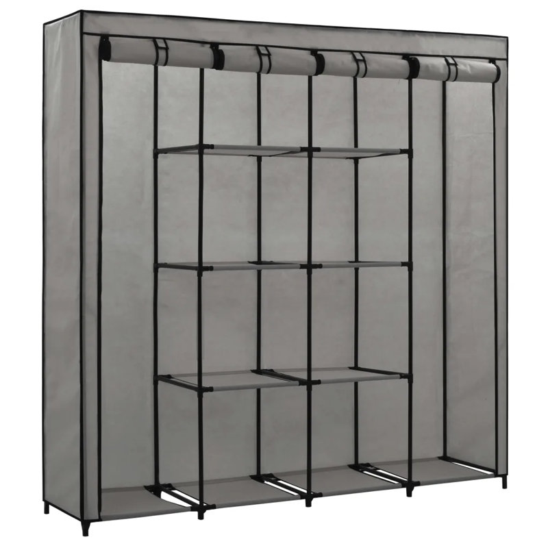 4 Door Iron Wardrobe, Grey
