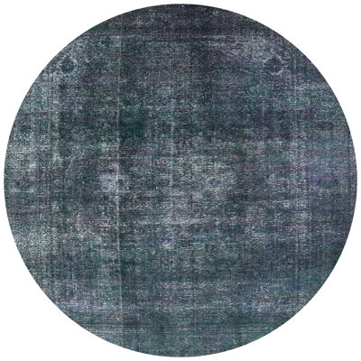 Tapis oriental bleu sarcelle / noir