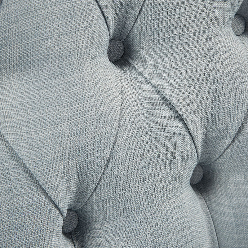 Fauteuil d'appoint capitonné, Bleu cendré