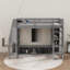 Lit mezzanine simple avec bureau et support à vêtements suspendu-385238894