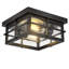 Plafonniers d'extérieur modernes, luminaires encastrés noirs à 2 lumières avec abat-jour en verre transparent, plafonnier carré Farmhouse (ampoules non incluses)
