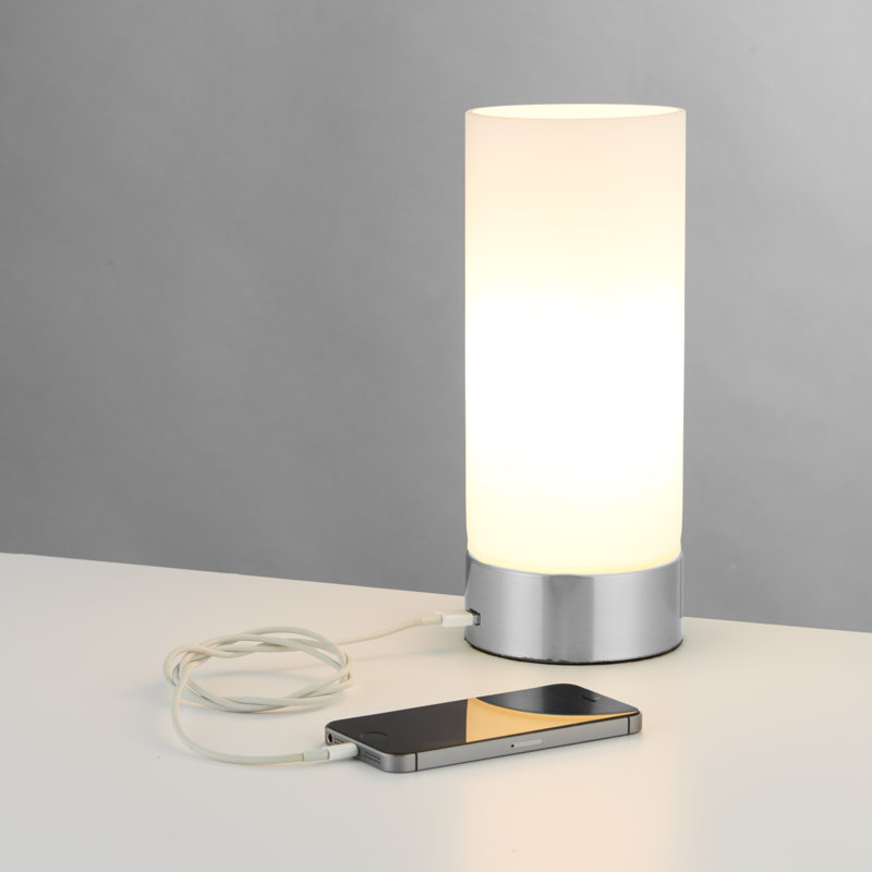 Sofia 24Cm Touch Table Lamp with USB, Nickel