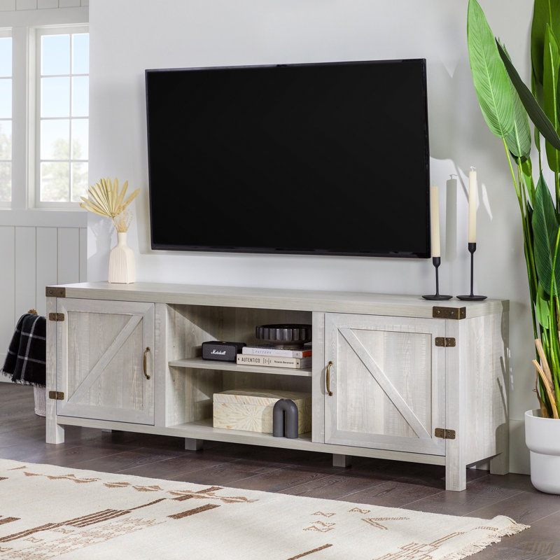 Meuble télé 70 po Rustic Farmhouse, Gris Pierre