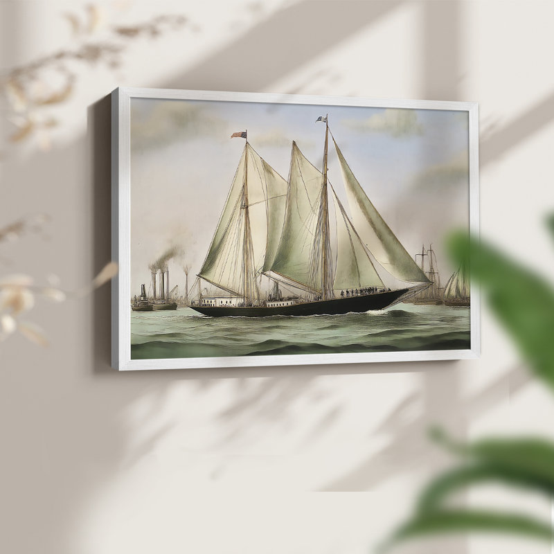 Nautical Series-CLXVI -Framed Print - Restickable, H 11 po x l 14 po, Blanc