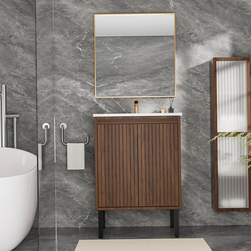 Meuble-lavabo 24 po sans lavabo, Brun
